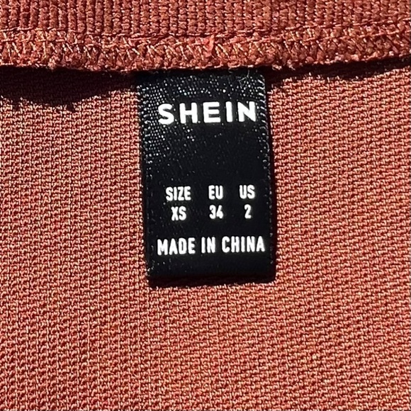 Burnt Orange Velvet Mini Skirt with Slit and Zipper Side - Picture 9 of 13